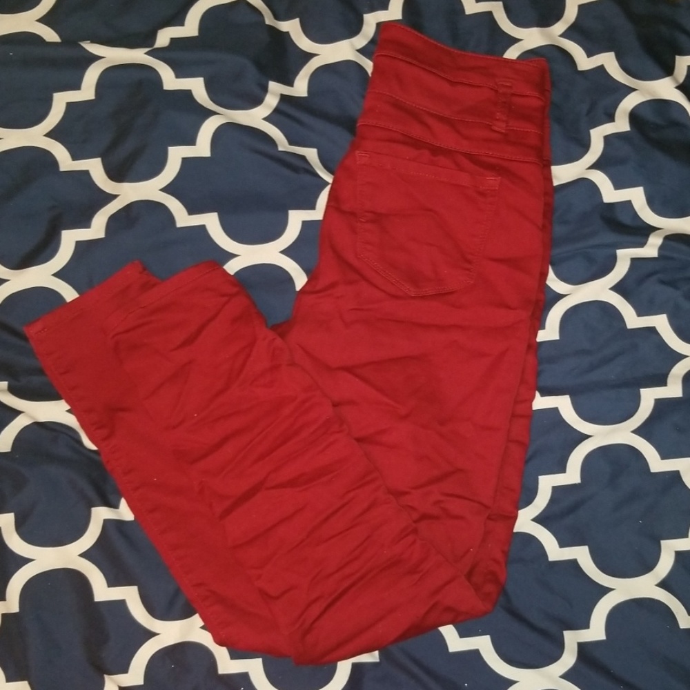 High waist Burgundy Pants